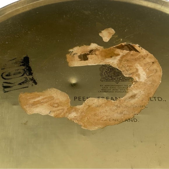 VTG England Asian Bird Motif Phoenix Metal Biscuit Tin Collectible Canister - Picture 6 of 12